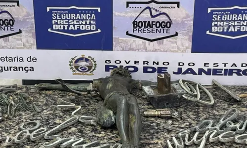 Imagem foi recperada pela Segurança Presente, mas estava com os braços quebrados