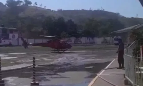 A vítima chegou de helicópteros dos bombeiros ao Heat