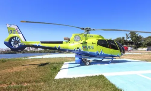 A equipe médica foi resgatada por um helicóptero da Secretaria Estadual de Saúde