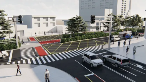 O canteiro central será transformado em um corredor verde