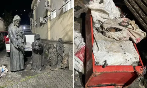 O caminhão que pertence a uma empresa de ferro-velho foi abordado por policiais quando circulava pela cidade