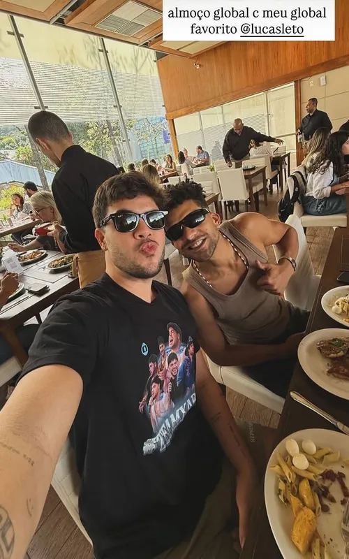 Álvaro e Lucas Leto almoçaram juntos horas antes