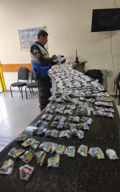 Mais de 350 trouxinhas de drogas foram apreendidas