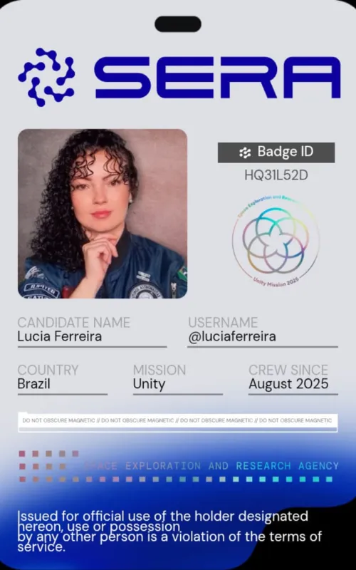 Lucia Ferreira tem até uma carteirinha de inscrição na competição