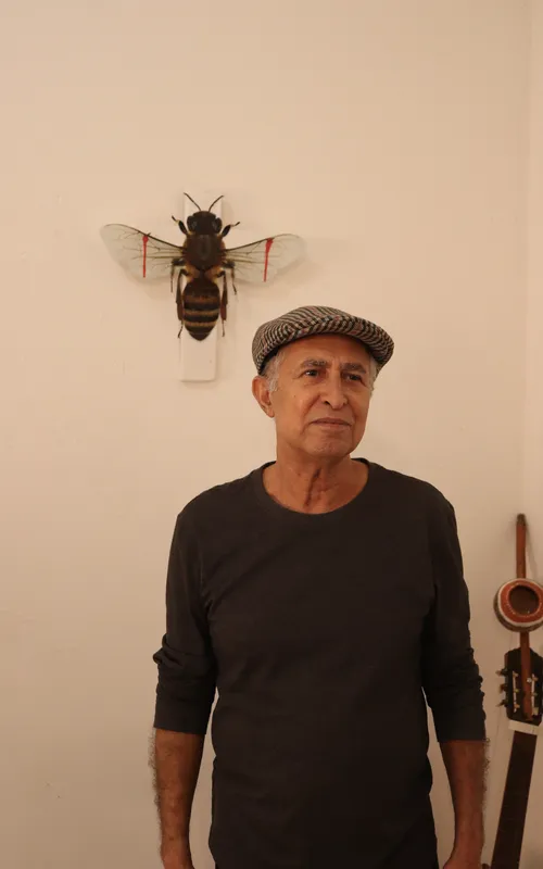 A obra 'Abelha crucificada' (na parede) foi exposta no mês passado em galeria na Espanha