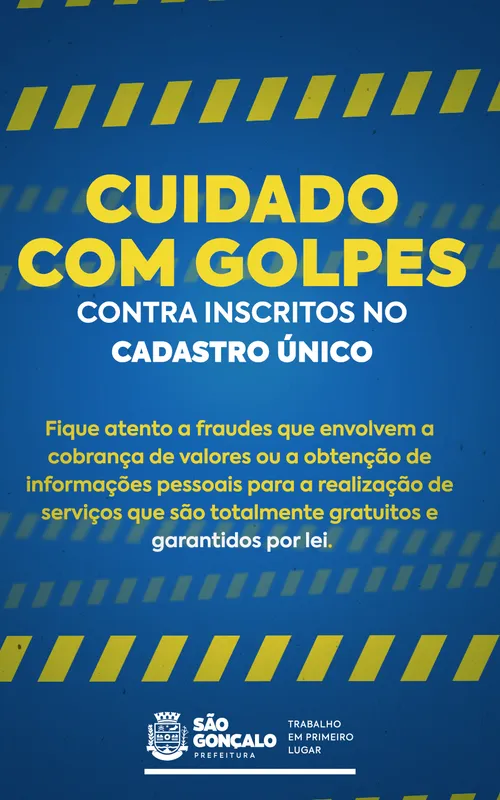 Na imagem, o alerta de cuidado emitido pela prefeitua de São Gonçalo
