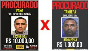 Zinho e Tandera são procurados pela Força-tarefa da Polícia Civil do Rio.
