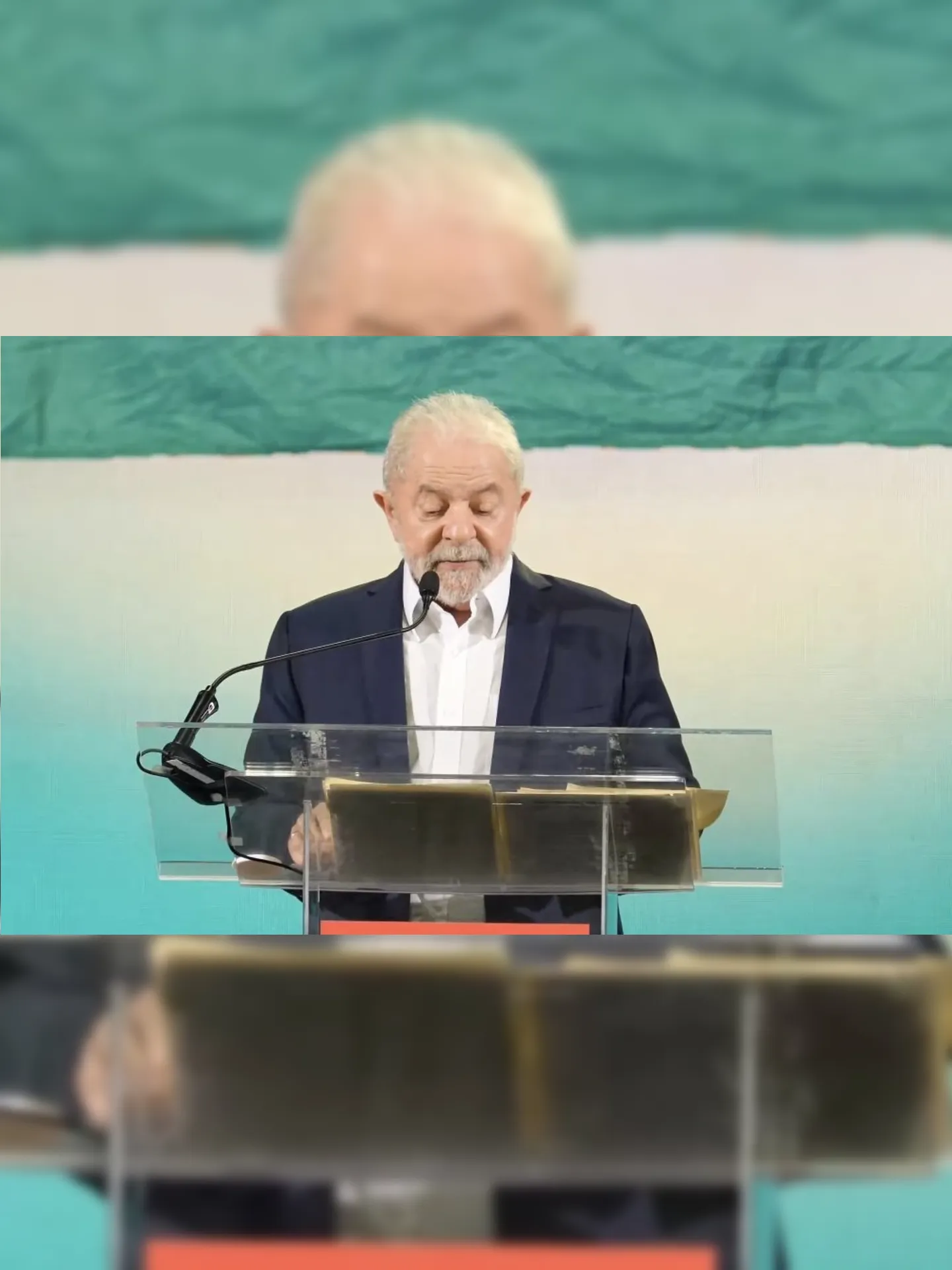 Lula leu seu discurso durante a maior parte do evento.