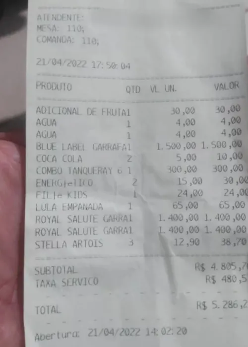 Gaiato dizia que estava 'passando mal' para não pagar as contas dos restaurantes