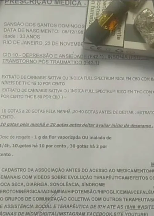 Relatório médico orienta possíveis medicamentos ao PM