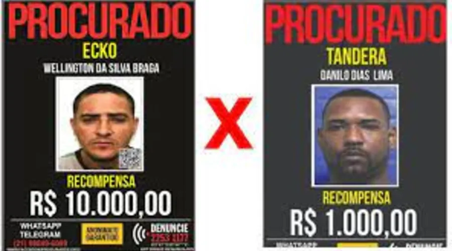 Zinho e Tandera são procurados pela Força-tarefa da Polícia Civil do Rio.