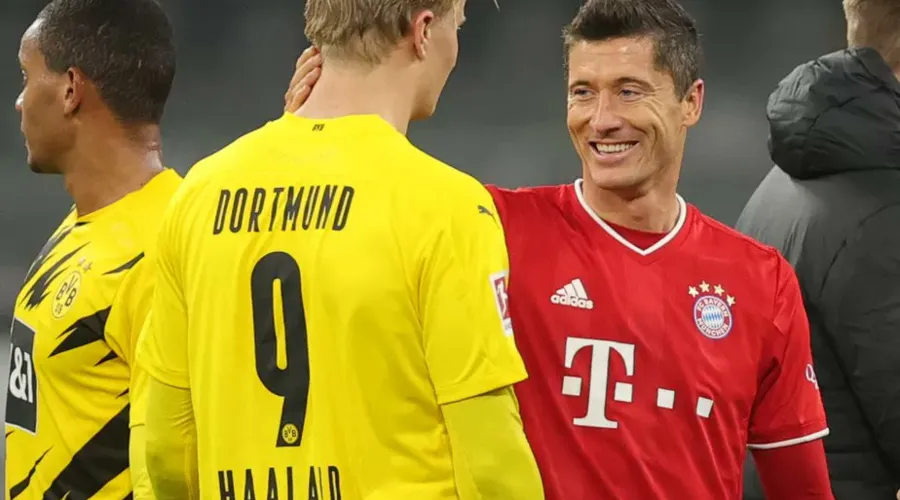 Rivais na Alemanha, Lewandowski e Haaland são dois dos principais atacantes do futebol mundial na atualidade