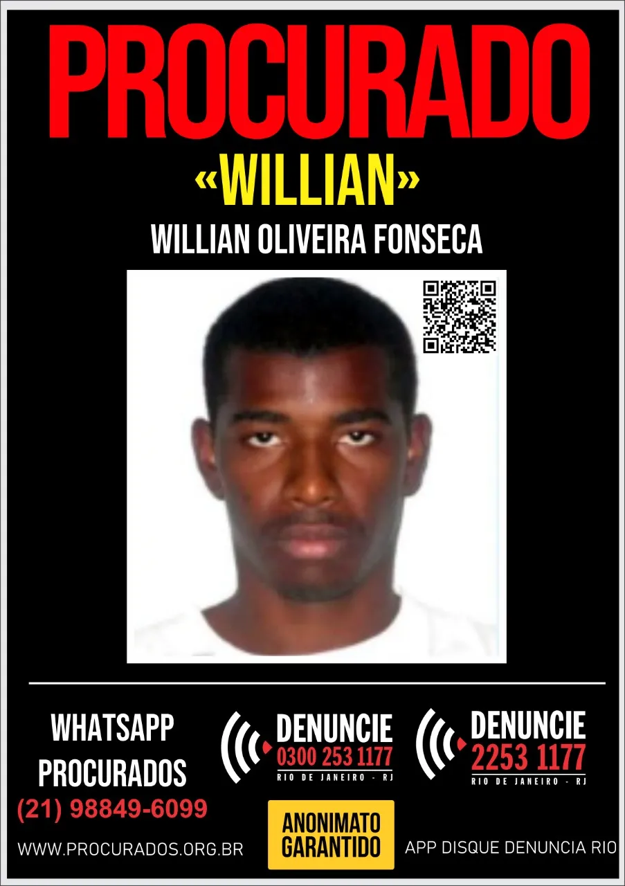 Willian tem dois mandados de prisão em aberto.