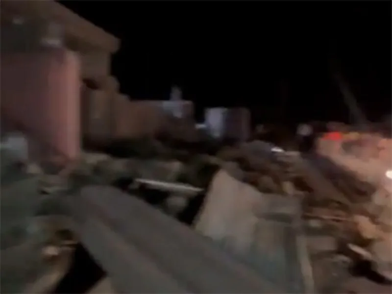 Print de vídeo que mostrava a destruição