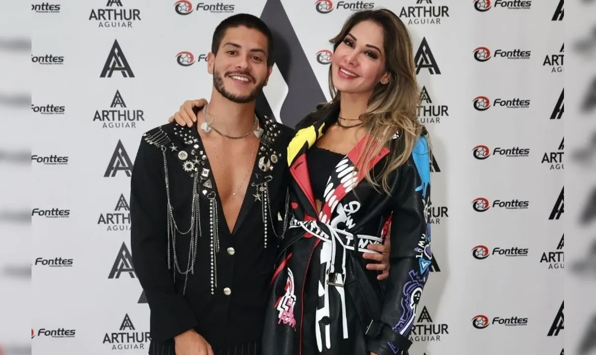 Maíra Cardi e Arthur Aguiar em gravação de novo EP