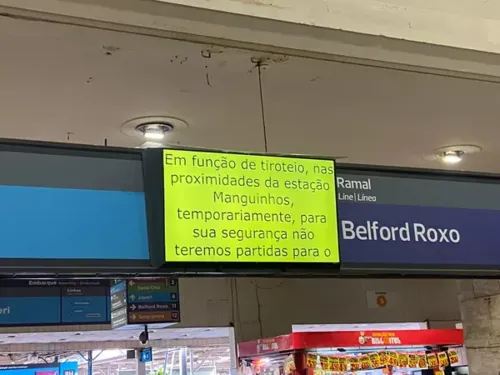 A Supervia interrompeu temporariamente a circulação de trens na estação de Manguinhos por conta dos tiros