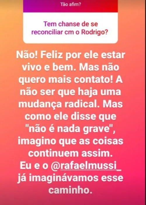 Irmão de Rodrigo Mussi descarta reconciliação