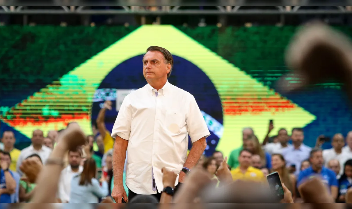 Bolsonaro chegou na convenção por volta das 11h20