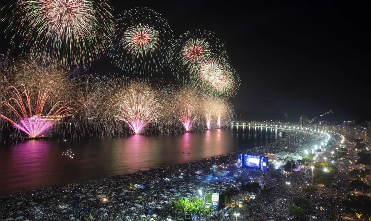 Exemplo de festa na praia de Copacabana