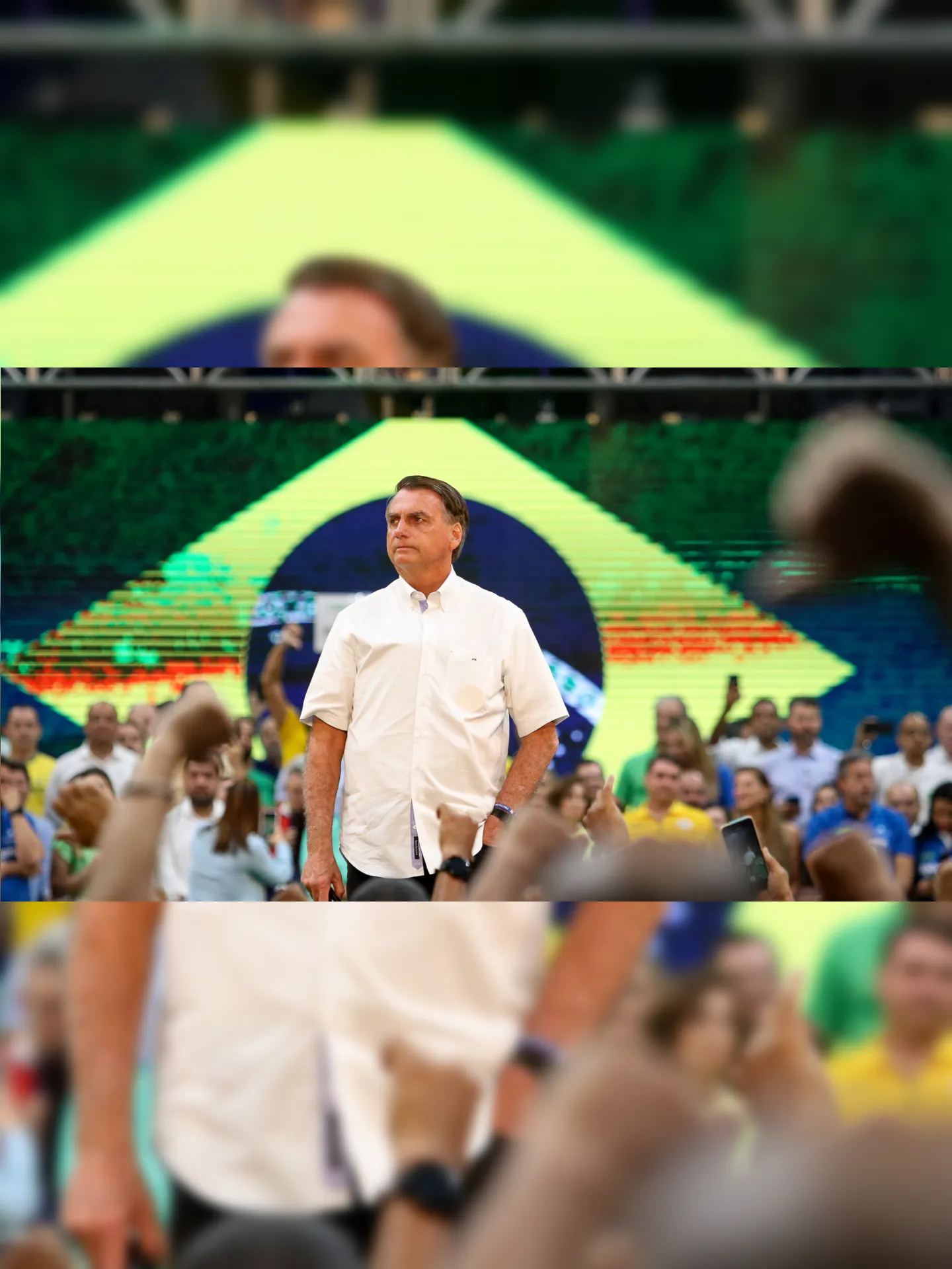 Bolsonaro chegou na convenção por volta das 11h20