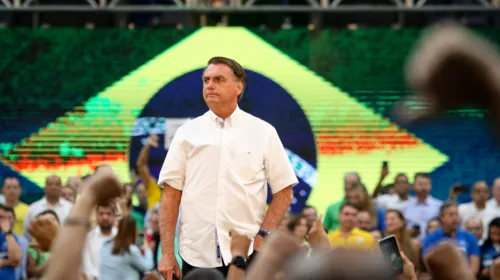 Bolsonaro chegou na convenção por volta das 11h20