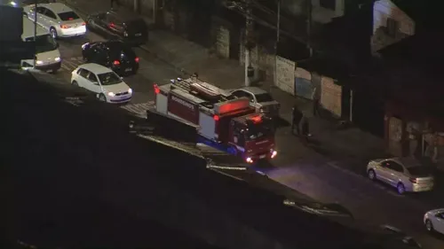 Caminhão do Corpo de Bombeiros que foi para o local