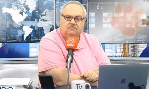 Apresentador durante seu programa