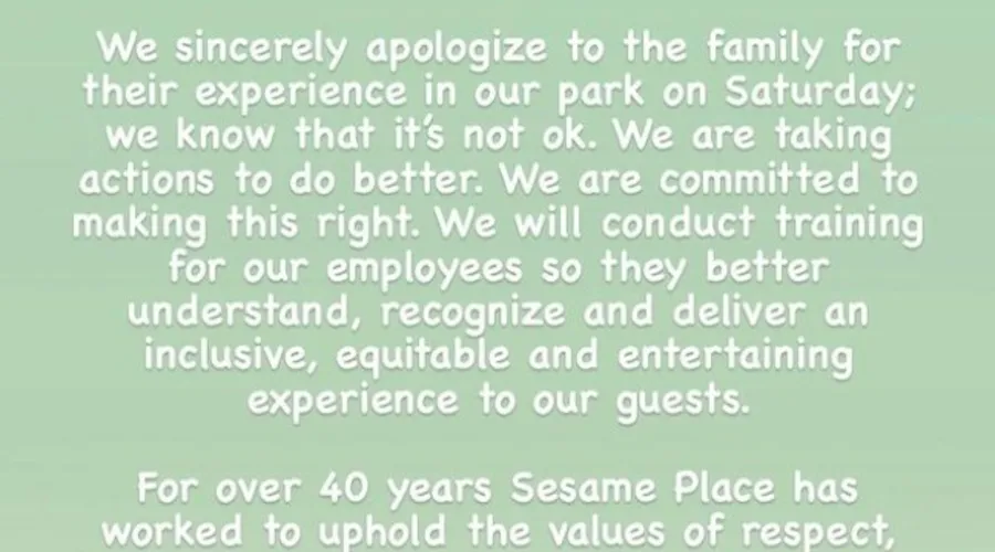 Nota do Parque "Sesame Place"