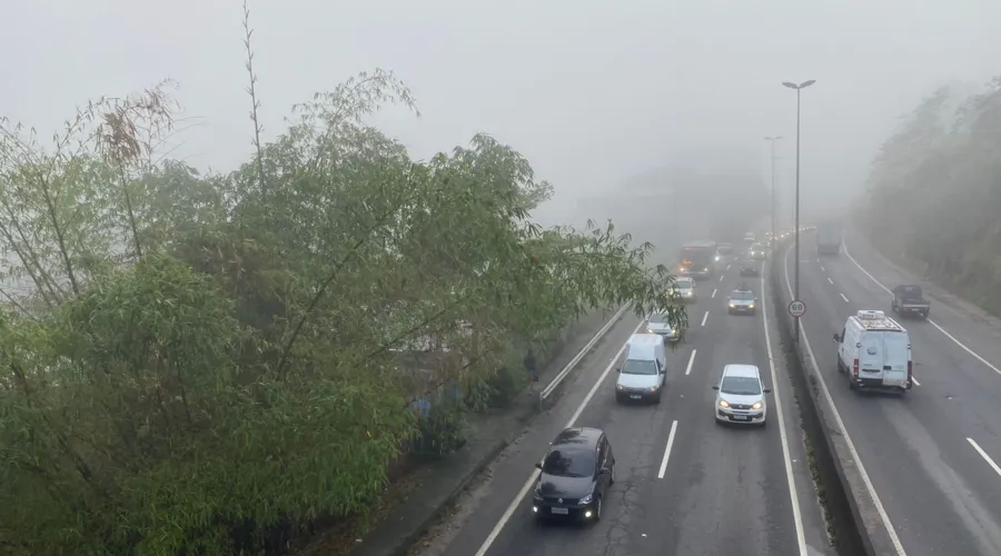 Forte neblina atrapalha o andamento do trânsito