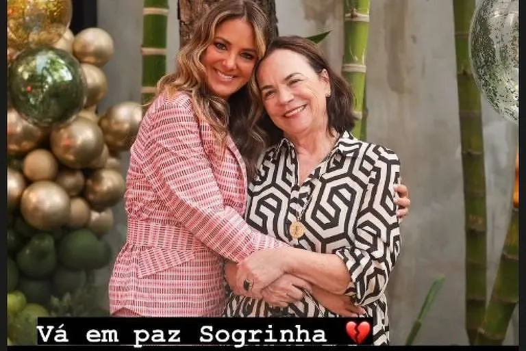 Modelo Ticiane Pinheiro, esposa de Tralli, homenageou a sogra nas rede sociais