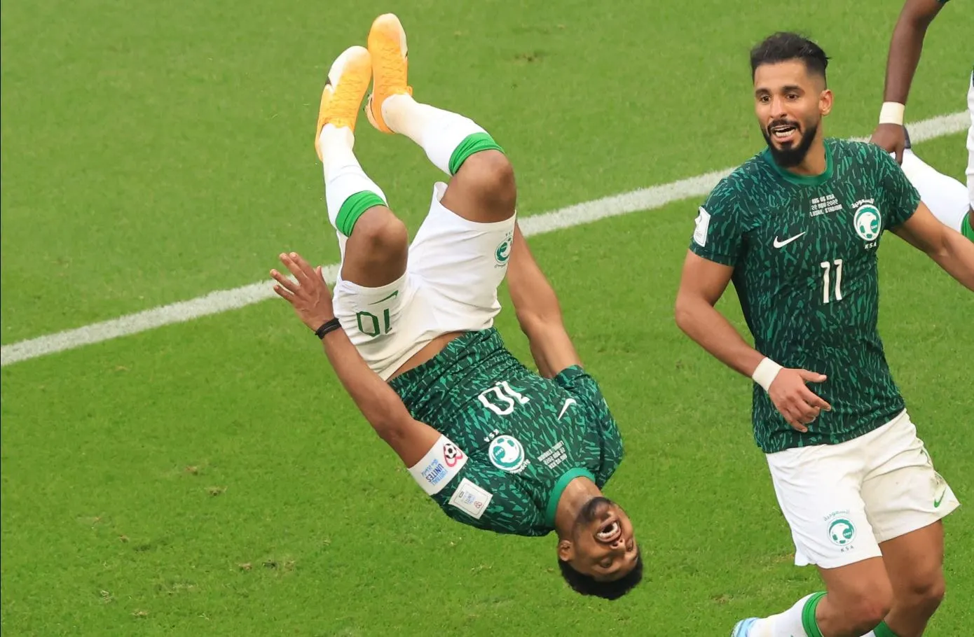 O camisa 10 da Arábia Saudita, Al-Dawsari, marcou lindo gol para virar o placar