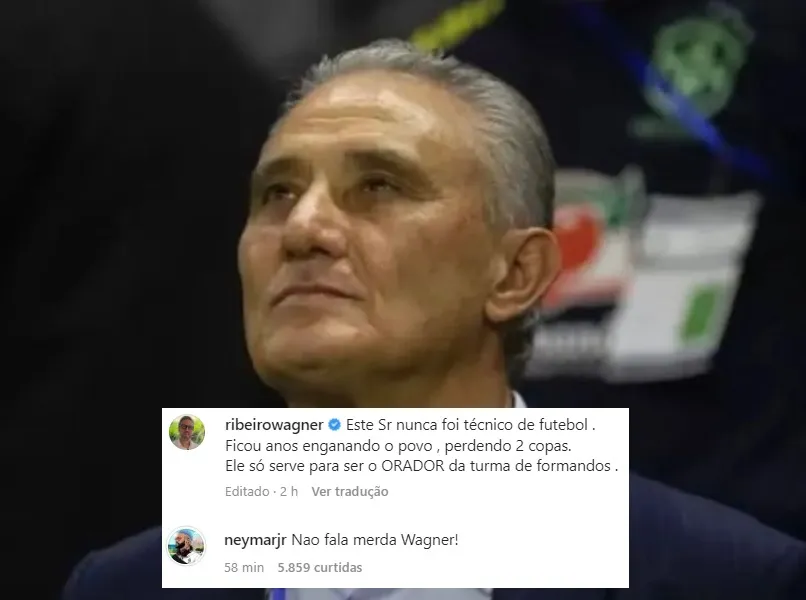 Empresário de atletas Wagner Ribeiro critica Tite, e Neymar sai em defesa do 'professor'