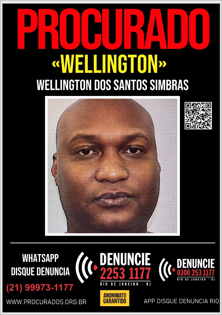 Contra Wellington Simbras, foi expedido um Mandado de Prisão, pelo Plantão Judiciário do Rio de Janeiro, pelo crime de Feminicídio
