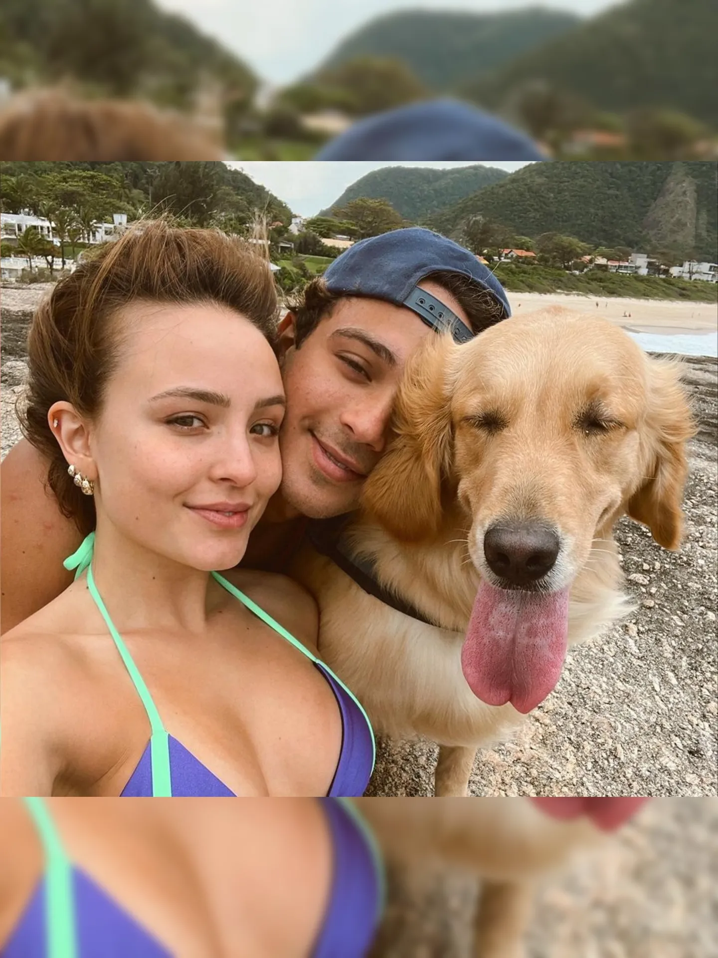 Larissa Manoela e seu namorado curtiram a praia de Itacoatiara, em Niterói, nesta sexta-feira (21)