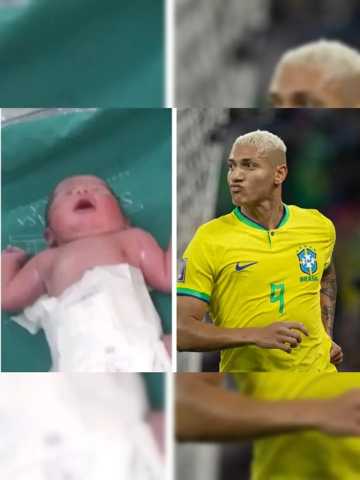 O pequeno Richarlison nasceu no momento do terceiro gol do Brasil