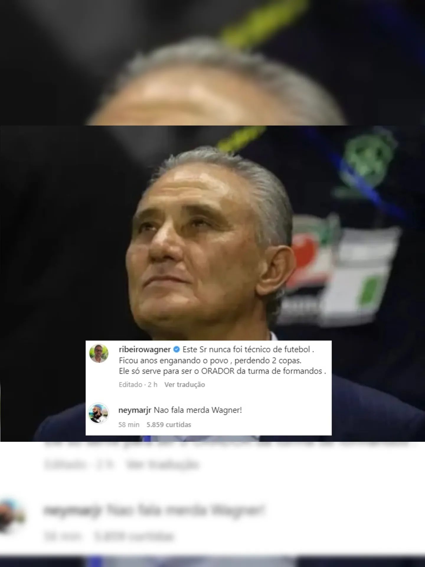 Empresário de atletas Wagner Ribeiro critica Tite, e Neymar sai em defesa do 'professor'