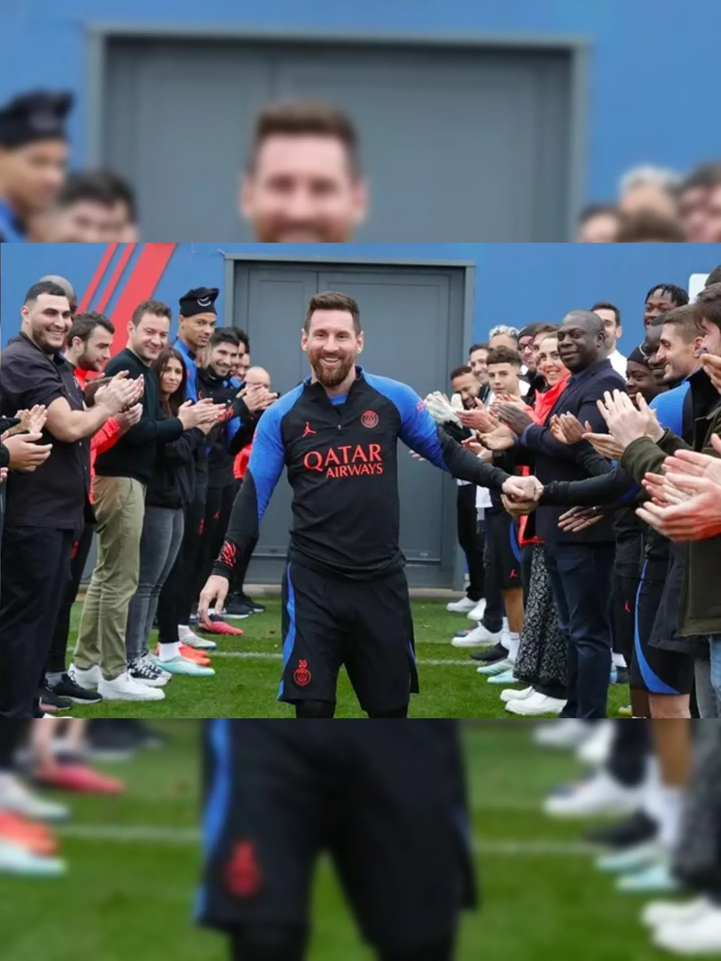 Equipe fez um corredor para receber Messi