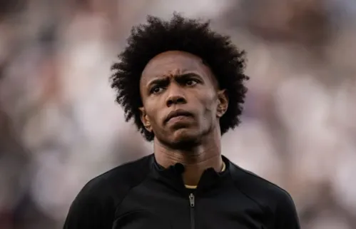 Willian antes de partida na Arena Corinthians