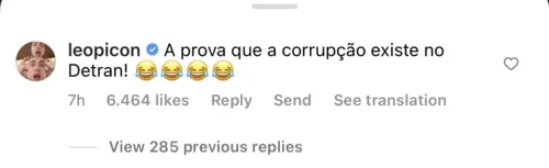 Comentário de Leo Picon em publicação de Jade comemorando aprovação