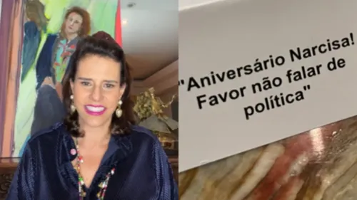 Ela pediu para que não falassem de política em sua festa