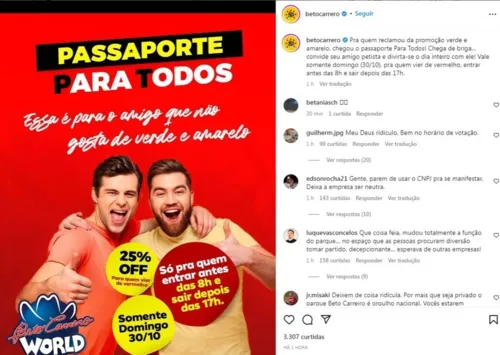 Beto Carrero anunciou promoção para tirar petistas das urnas