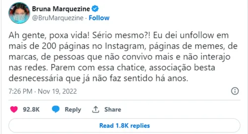 A atriz se pronunciou sobre a situação