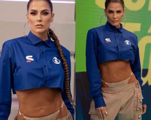 Deborah Secco adaptou uniforme de comentaristas