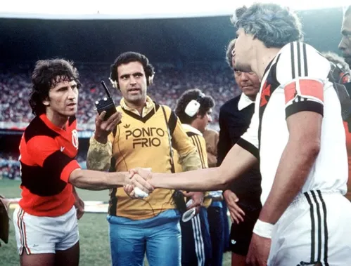 Zico e Dinamite antes de um Clássico dos Milhões nos anos 80