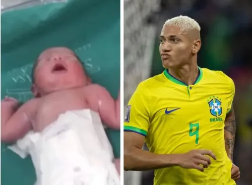 O pequeno Richarlison nasceu no momento do terceiro gol do Brasil