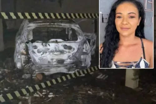 Mulher morreu com feridas graves, após incendiar o carro do marido