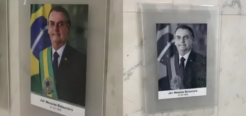 Bolsonaro teve sua foto alterada no Palácio do Planalto