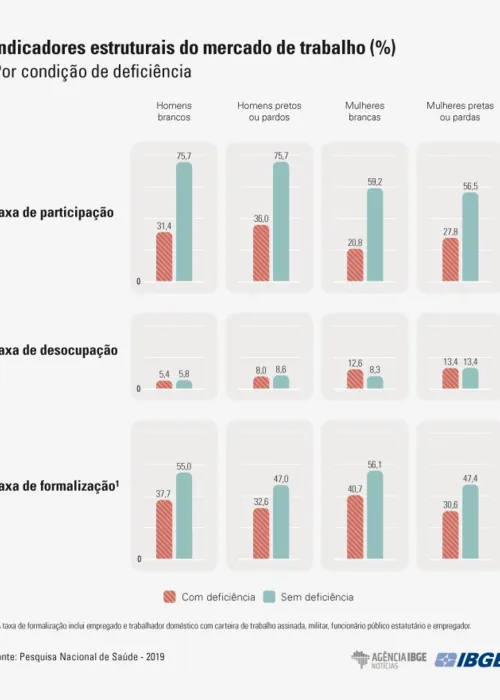 Desmembramento da pesquisa por cor e gênero