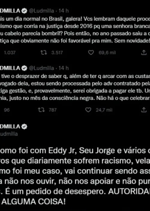 A artista usou o twitter para expor sua revolta