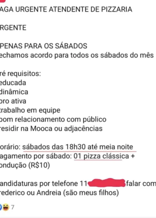 Publicação está viralizando nas redes sociais